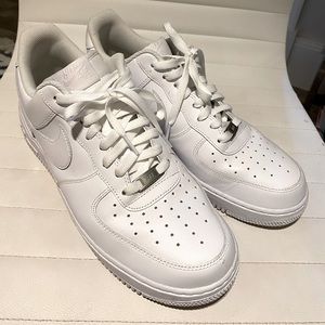 Nike Air Force 1s authentic white sneakers worn 1x